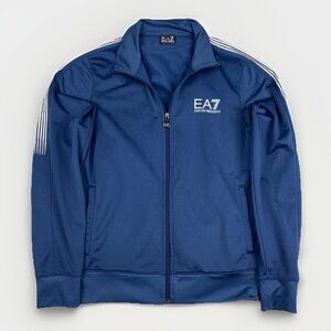 Emporio Armani  EA7 Men’s Sz Small Track Jacket Navy Blue / White Lined